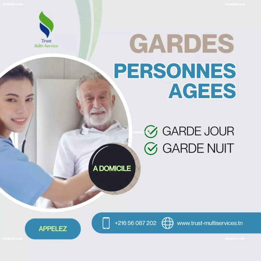 Garde Malade & Personne Âgée à Ain Zaghouan – Service de Jour