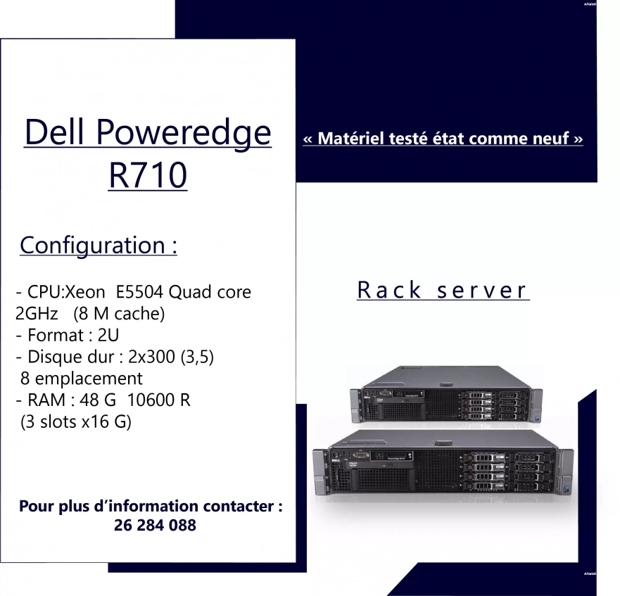 Liquidation 2 serveurs Rack Dell poweredge R710