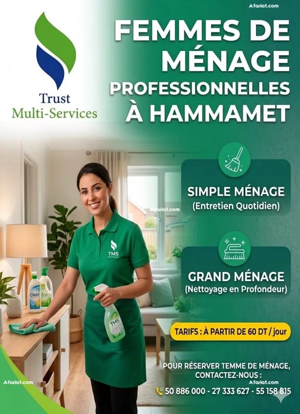 Société de Femmes de Menage Par Jour A Hammamet