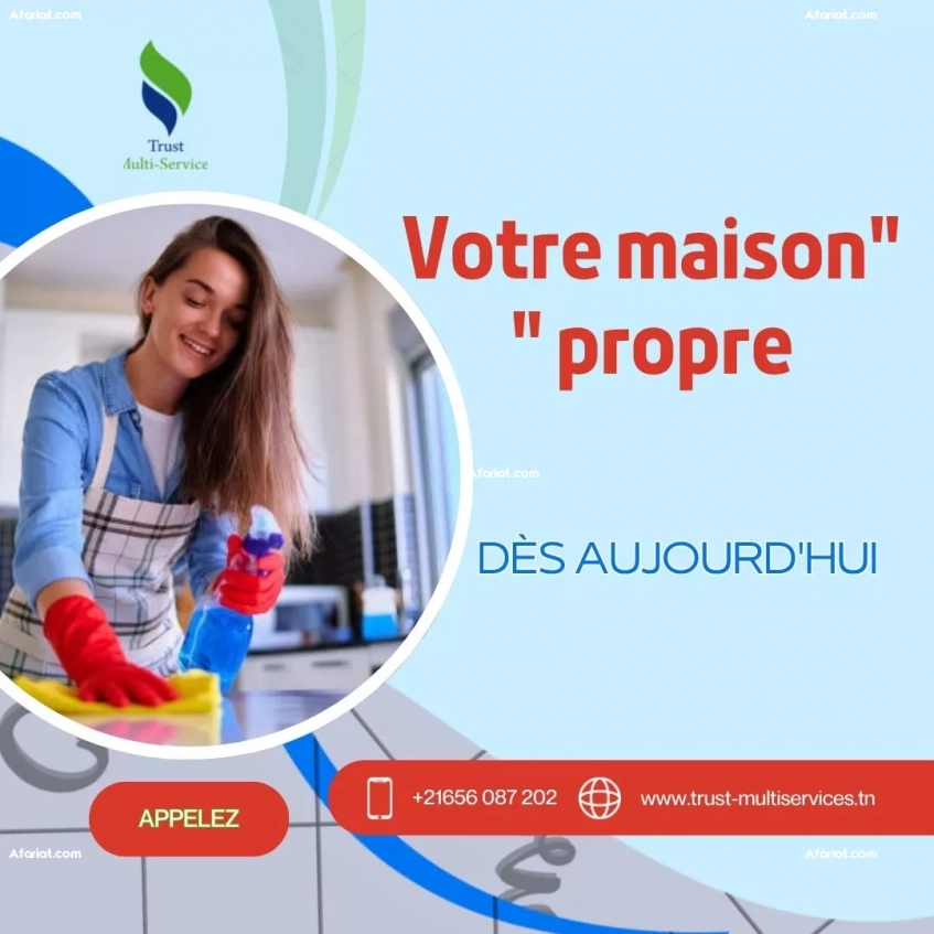 "Votre maison impeccable A Megrine, chaque jour "
