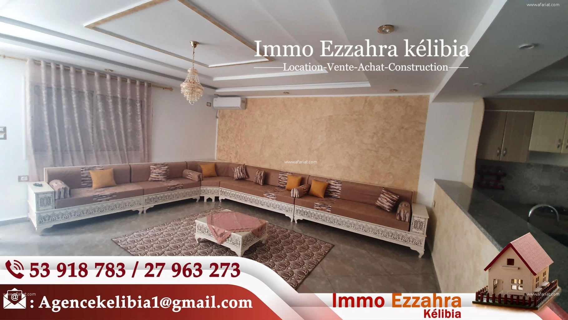 Une spacieuse villa à ezzahra hammem ghezaz