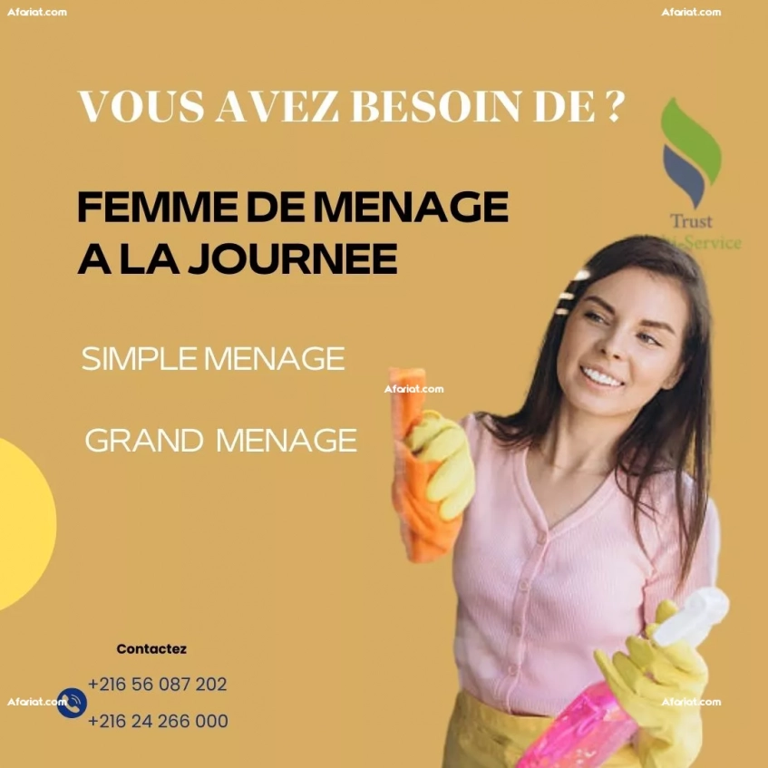 Femme de ménage à la demande – Borj Louzir
