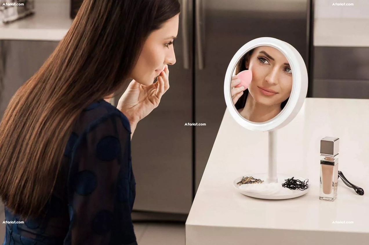 Miroir lumineux LED NuBrilliance Beauty Breeze avec ventilateur