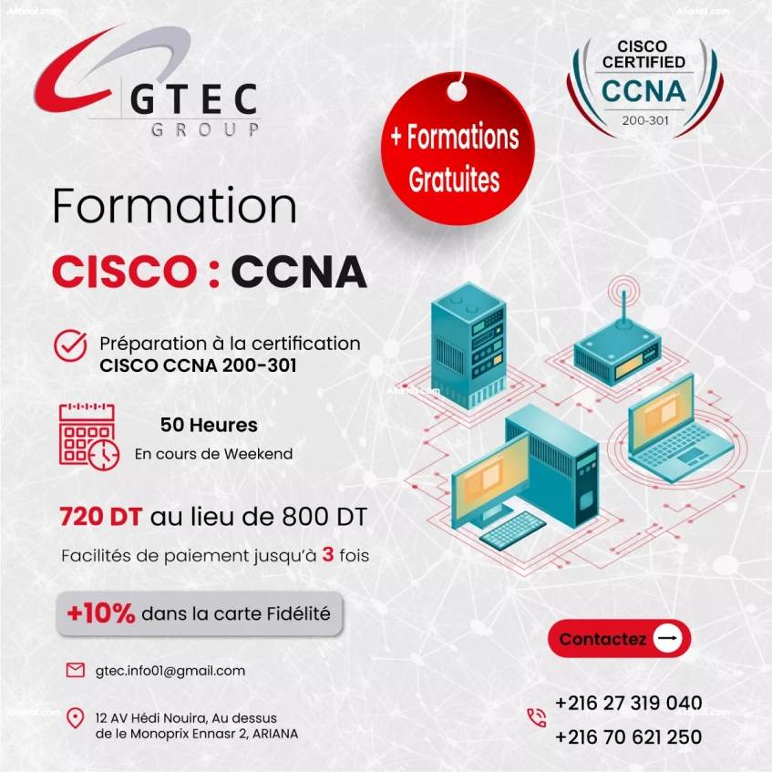 Formation Administrateur réseaux CISCO CCNA Certifiante
