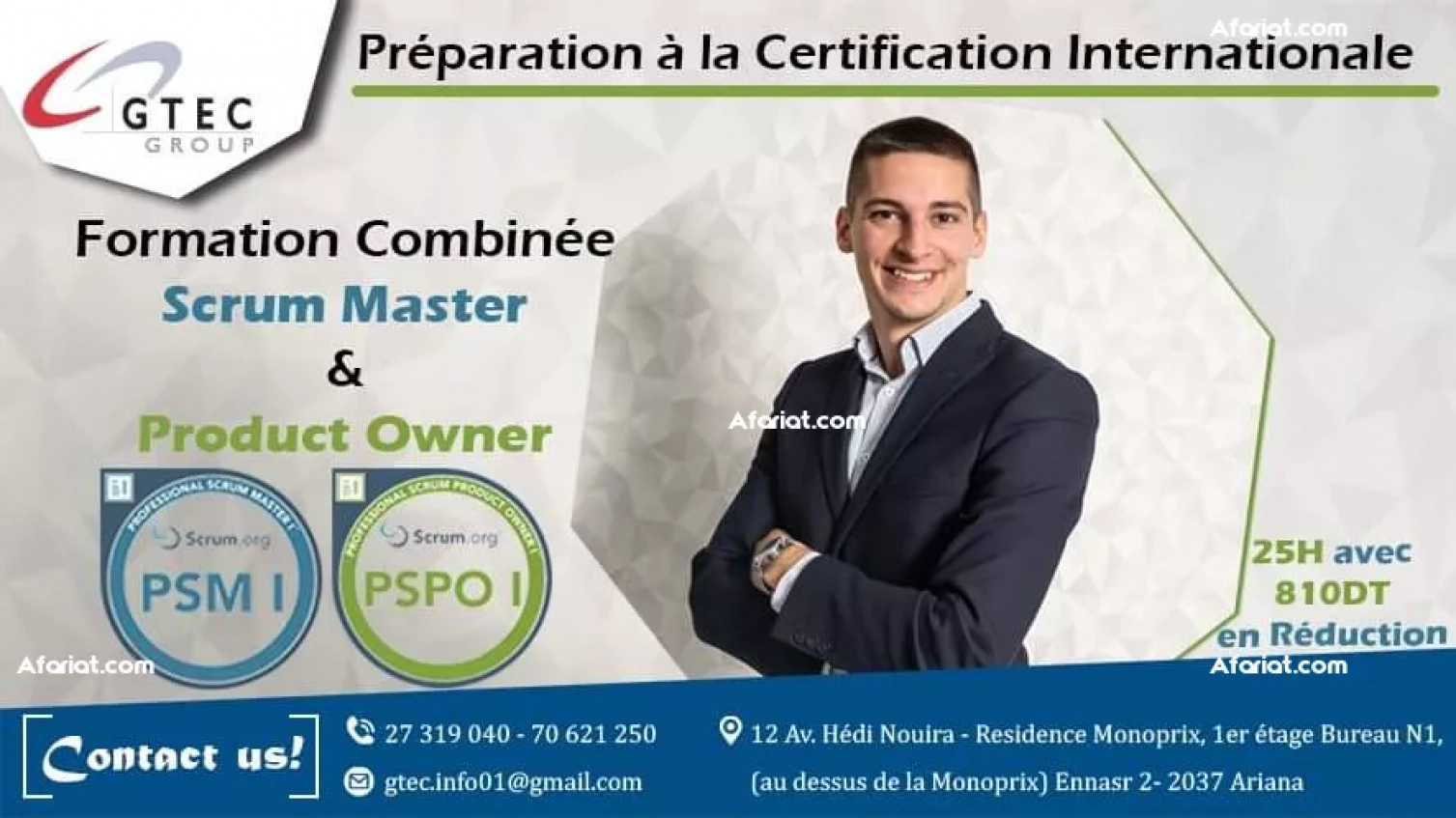 Formation combiné Scrum Master PSM 1 et Product Owner PSPO 1