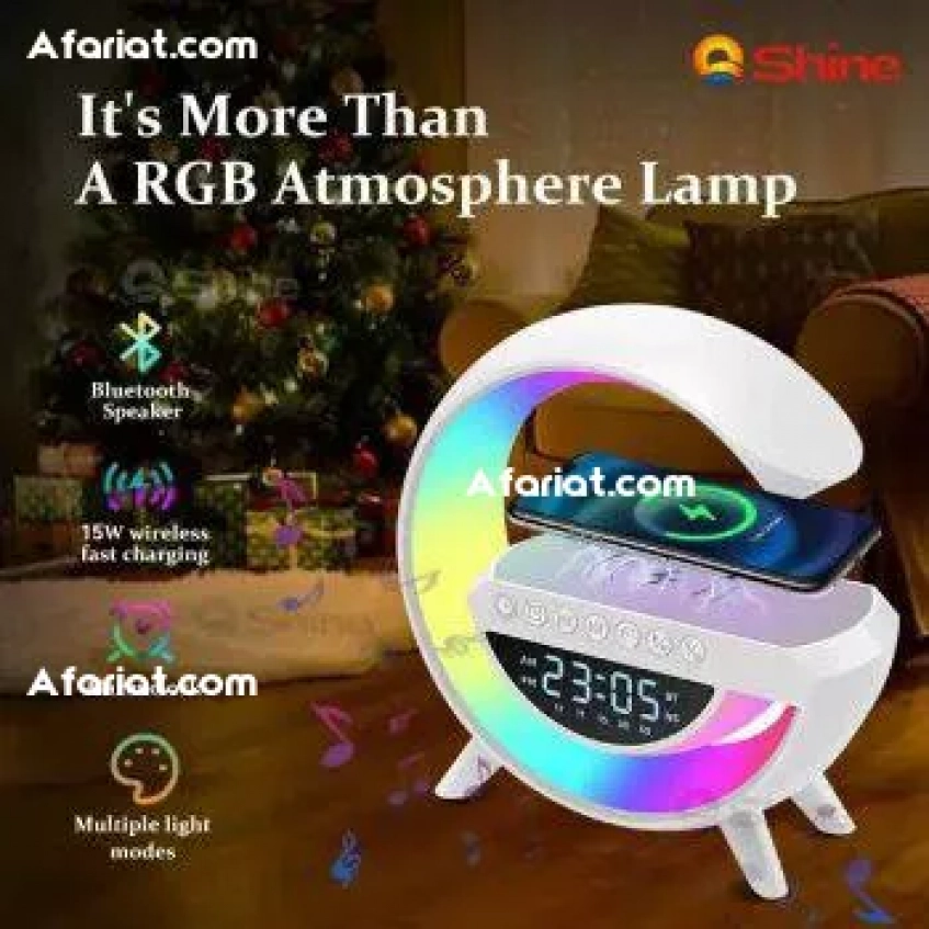 Lampe LED -haut-parleur Bluetooth chargeur sans fil  radio réveil
