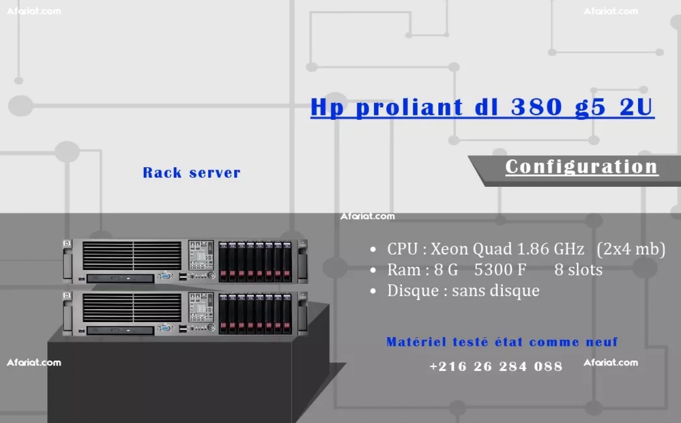 Liquidation 3 servers Hp proliant dl 380 g5   2U