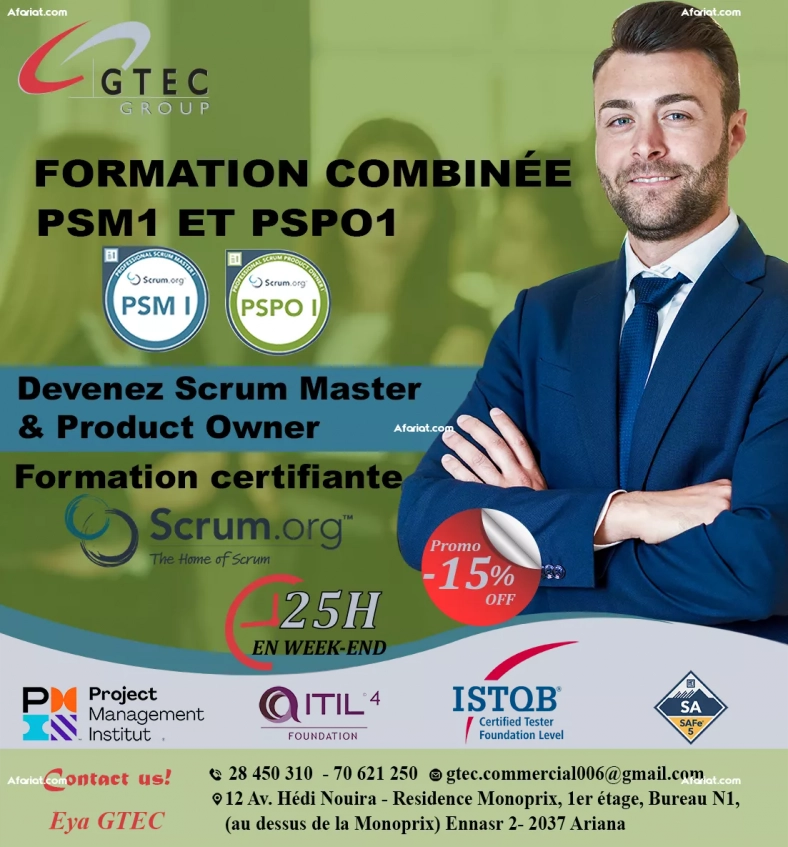 Formation Agile Scrum Master et Product Owner (PSM1+ PSPO1)
