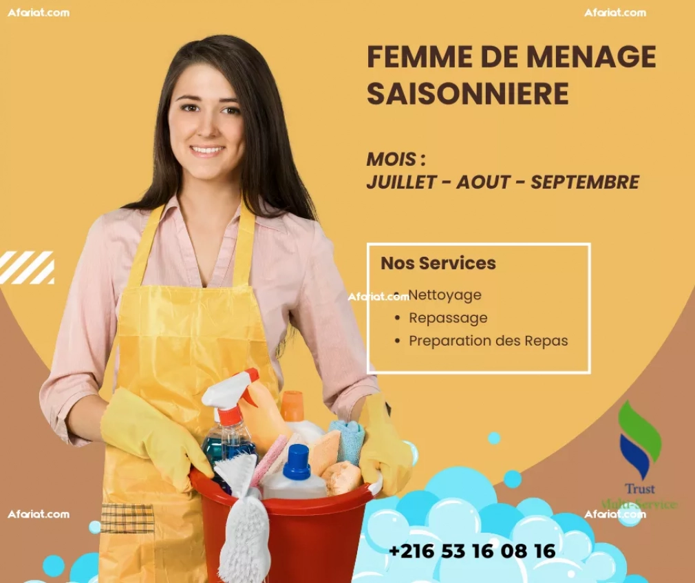 FEMME DE MENAGE PENDANT L"ETE A CHOTRANA