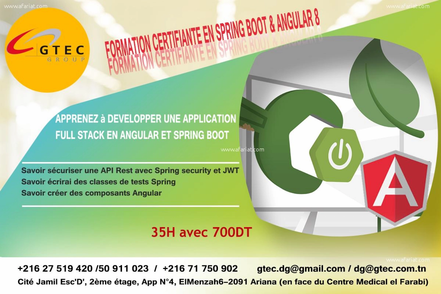 Formation Angular & SpringBoot chez GTEC GROUP