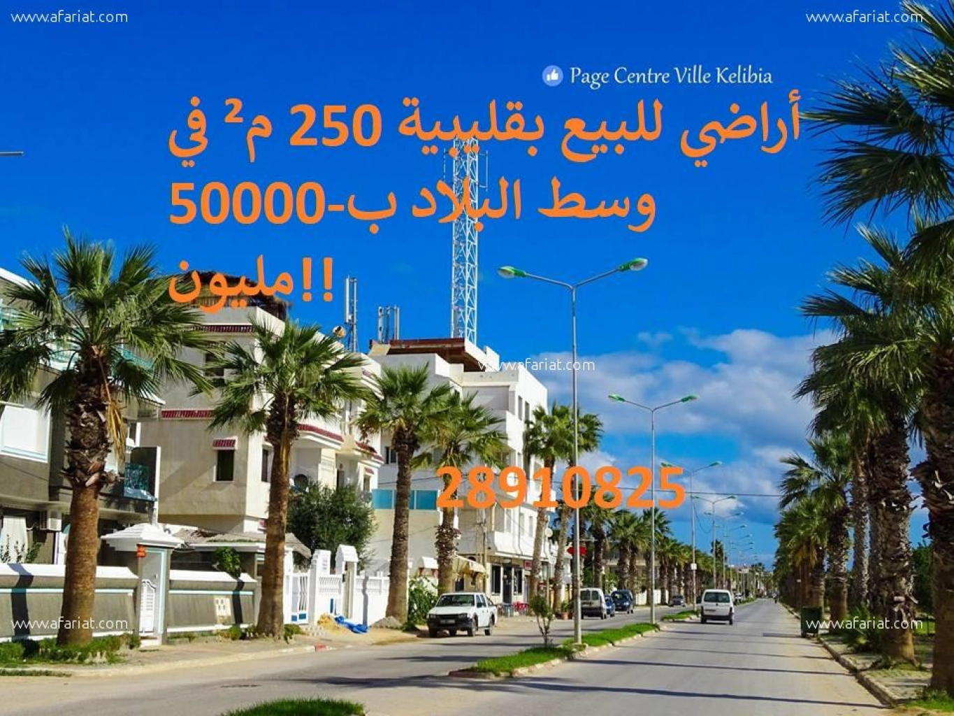 Terrain 250m² west lebled kélibia...28910825