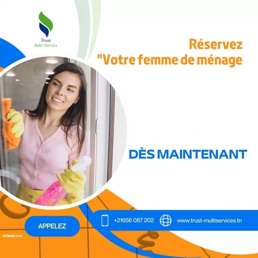 Nettoyage quotidien à HAMMAMET NORD – appelez maintenant !"