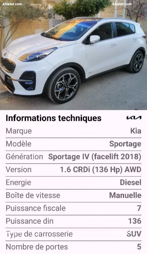 kia Sportage a vendre