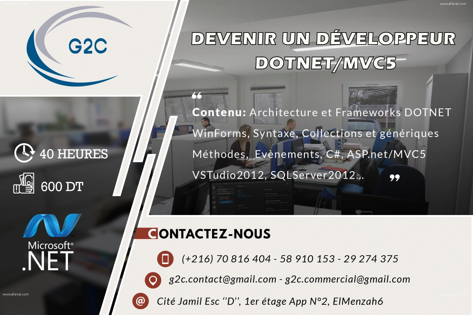 Concepteur/Développeur DOTNET/MVC5
