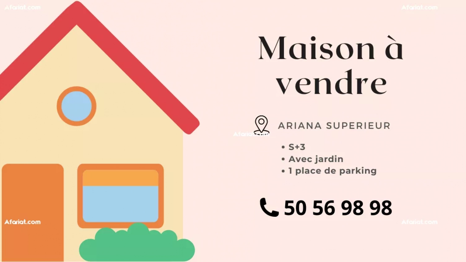 Villa avec jardin - à vendre à Ariana Supérieur