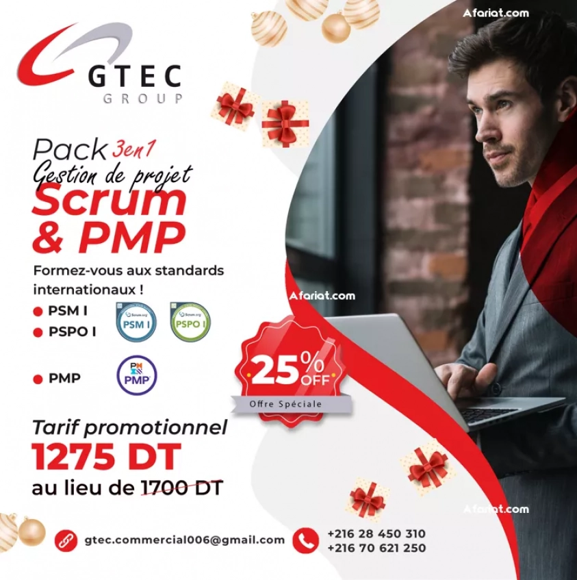 Project Manage: PMP + Scrum Master PSM + Product Owner PSPO