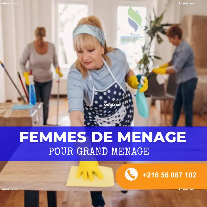 FEMME DE MENAGE POUR GRAND MENAGE A CHOTRANA