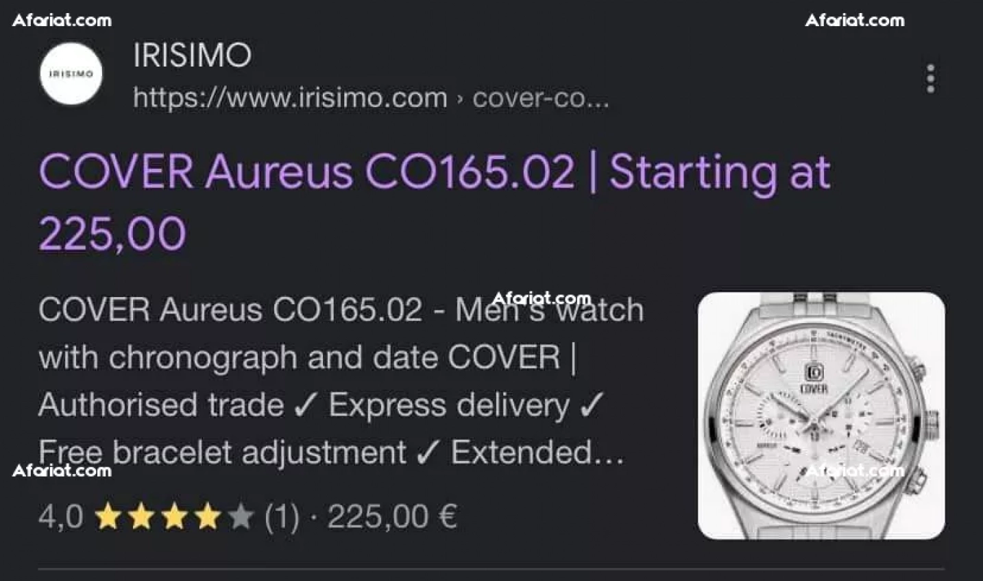 Montre Cover-Aureus - CO165.02