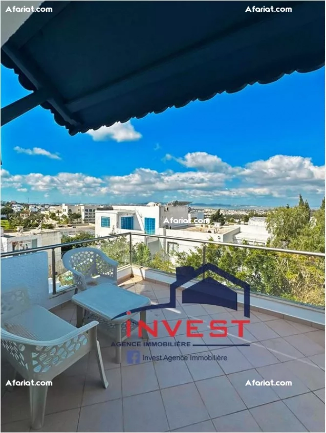 Duplex S+3 avec vue sur mer à Gammarth Supérieur