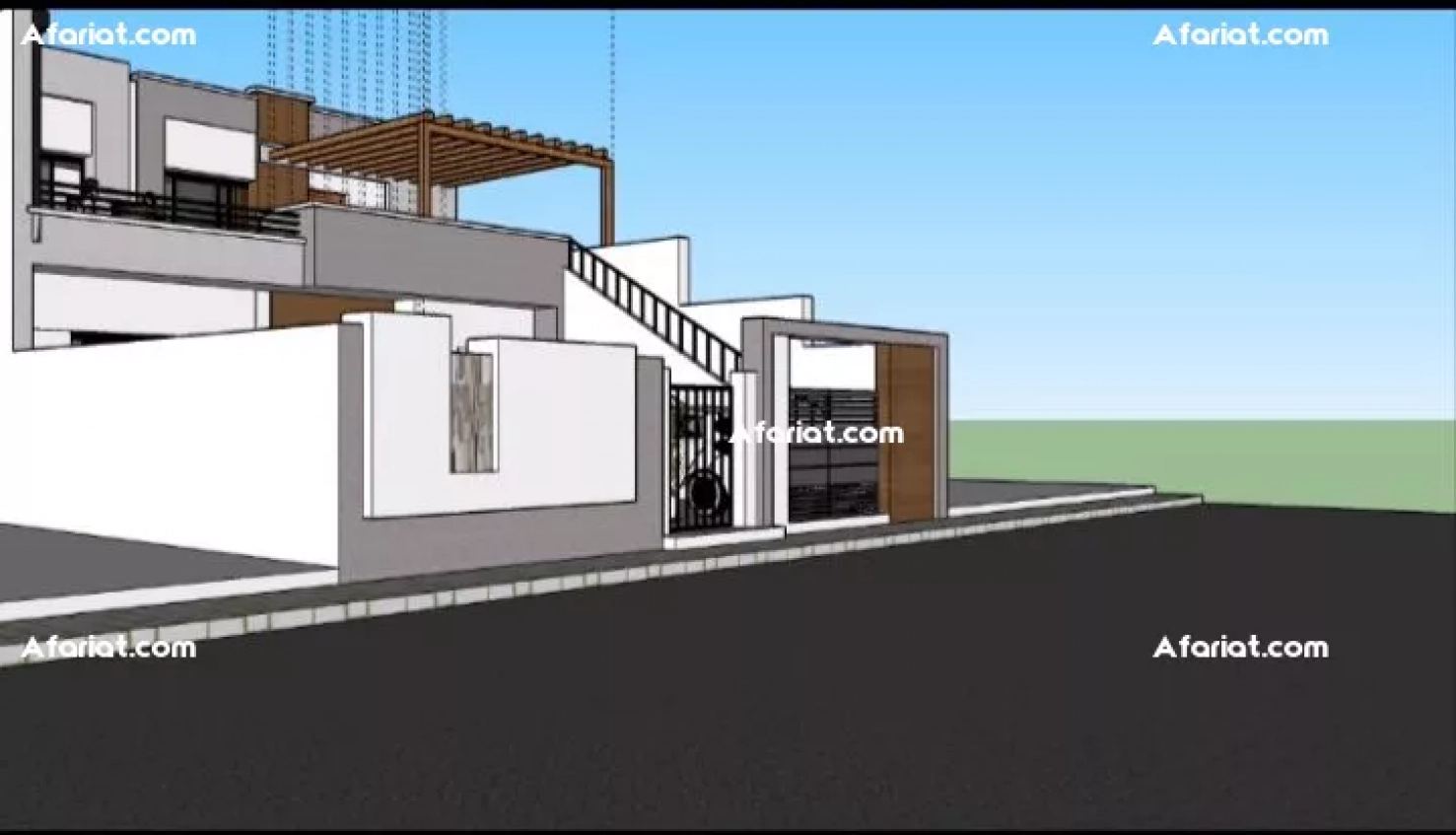 villa encours de construction près de la mer