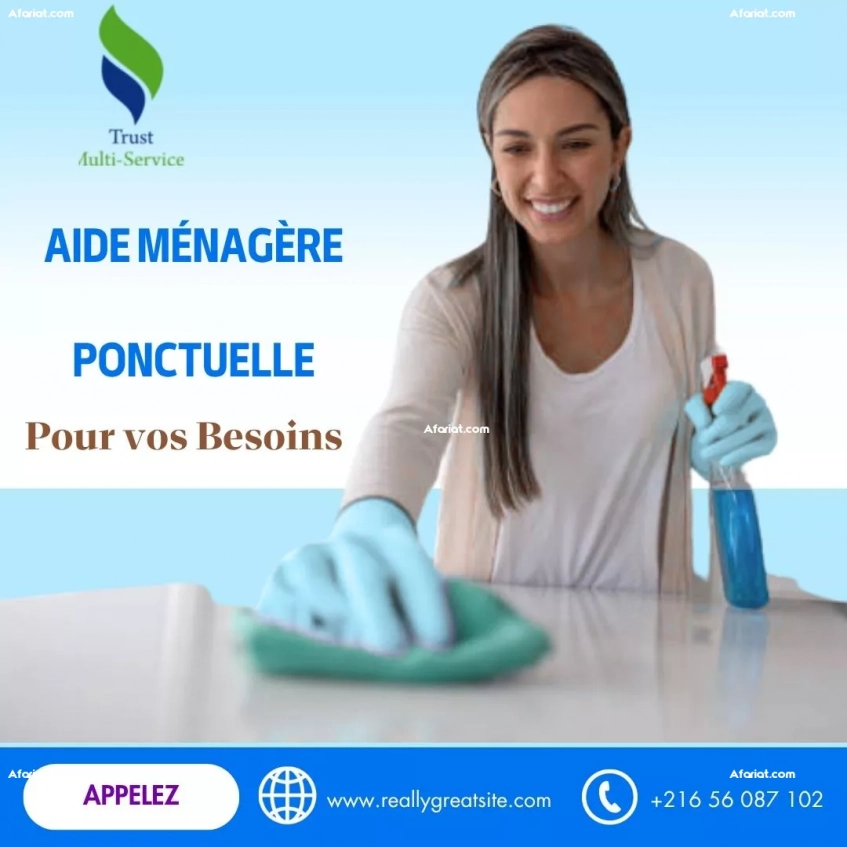 Besoin d’une femme de ménage à la journée à Radès ?