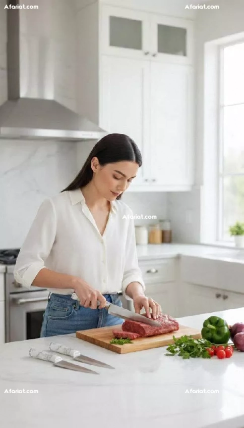 ensemble de 3 couteaux de cuisine en acier inoxydable Vision