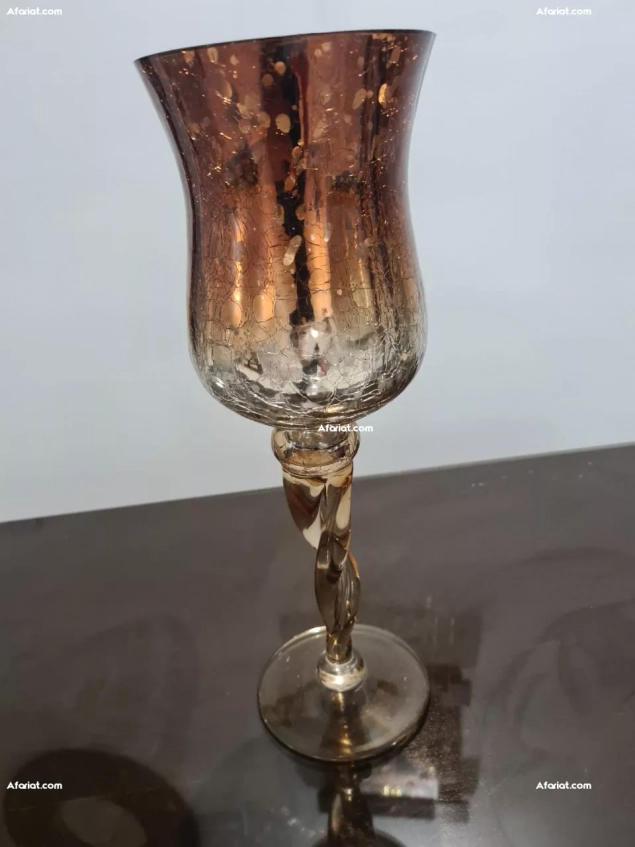 Vase marron en cristal