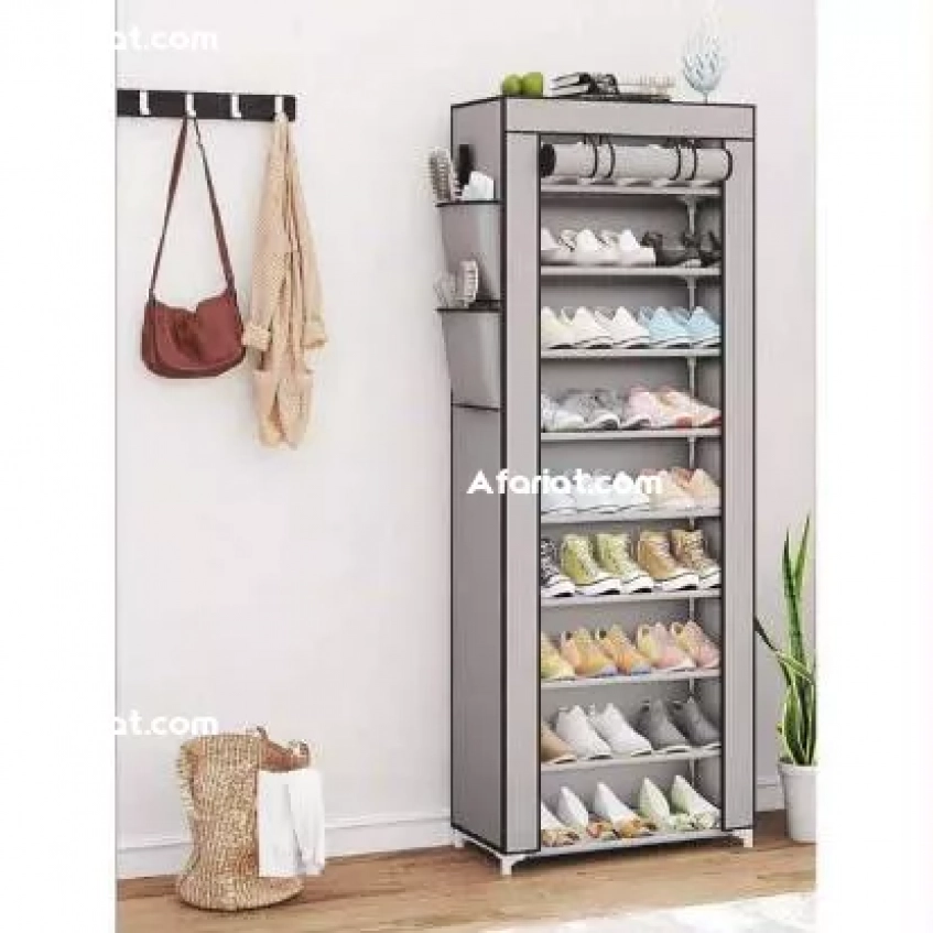 Étagère à Chaussures en Tissu à 9 Étages