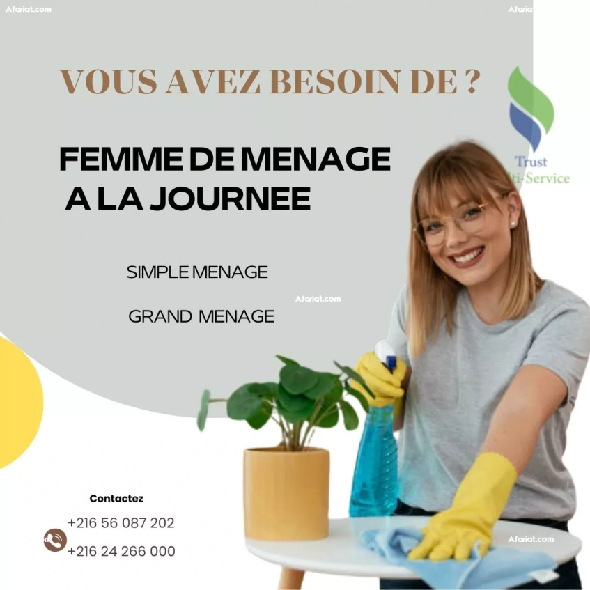 Aide-Ménagère Journalière à Carthage