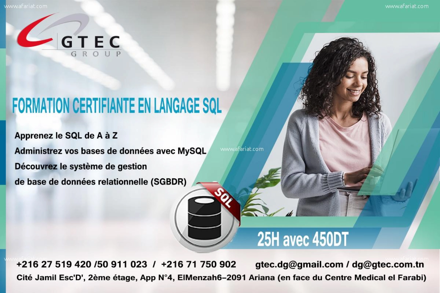 Formation Administration SQL BD chez GTEC GROUP