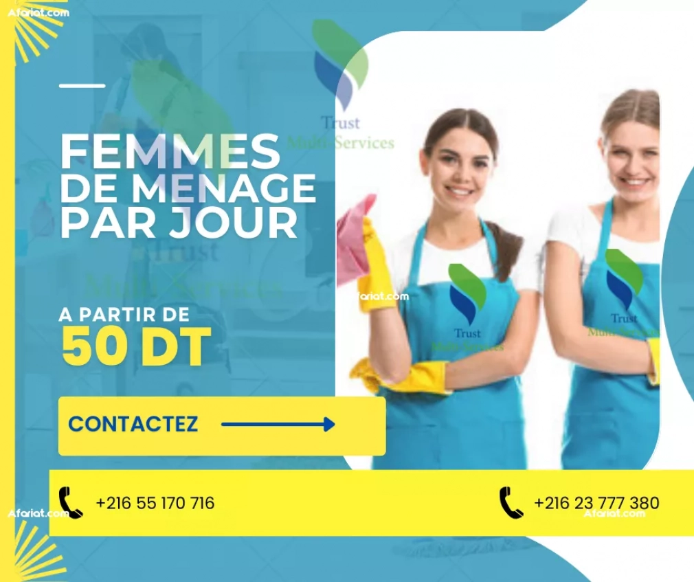 TMS PROPOSE DES FEMMES DE MENAGE PAR JOUR A LAC