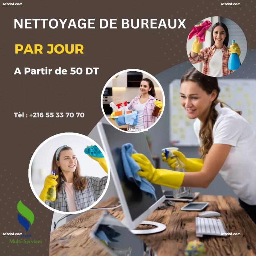 FEMME DE MENAGE POUR NETTOYAGE DE BUREAUX AU LAC 2