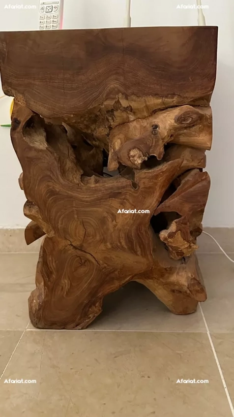 table de coin tronc d’arbre