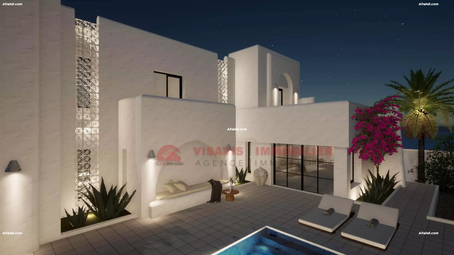 CONSTRUCTION CLÉ EN MAIN-VILLA AVEC PISCINE ZU DJERBA-RÉF P691