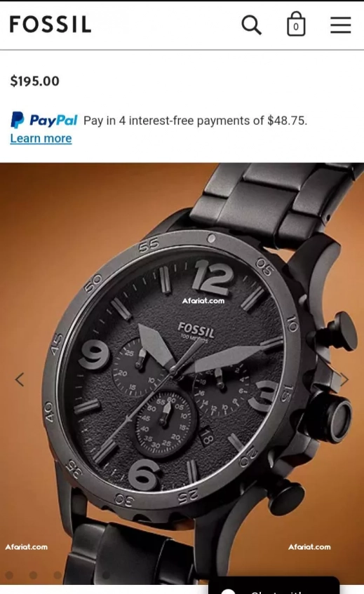 Fossil Nate Chronograph Black Dial Black Steel