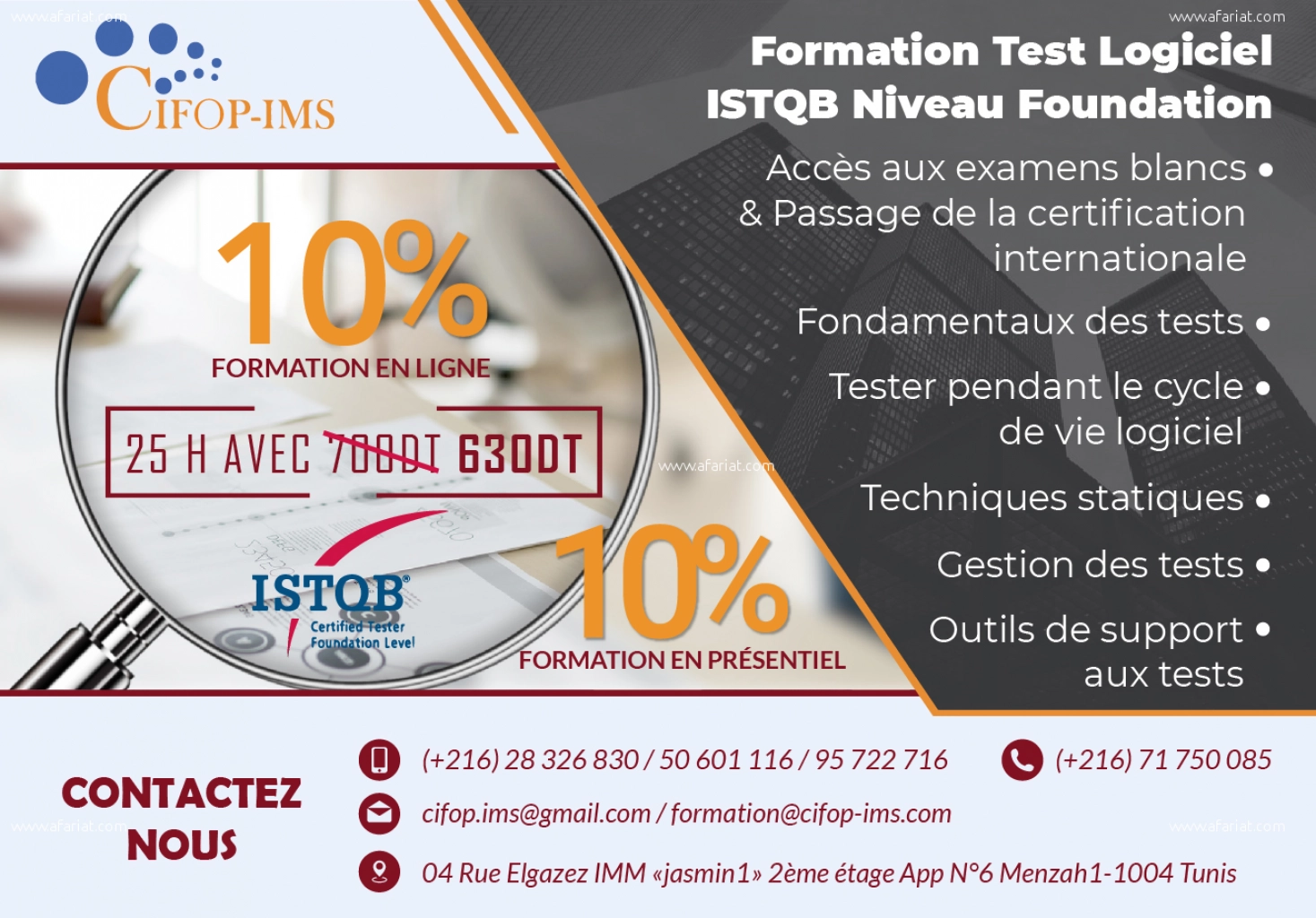 Formation Test logiciel, ISTQB