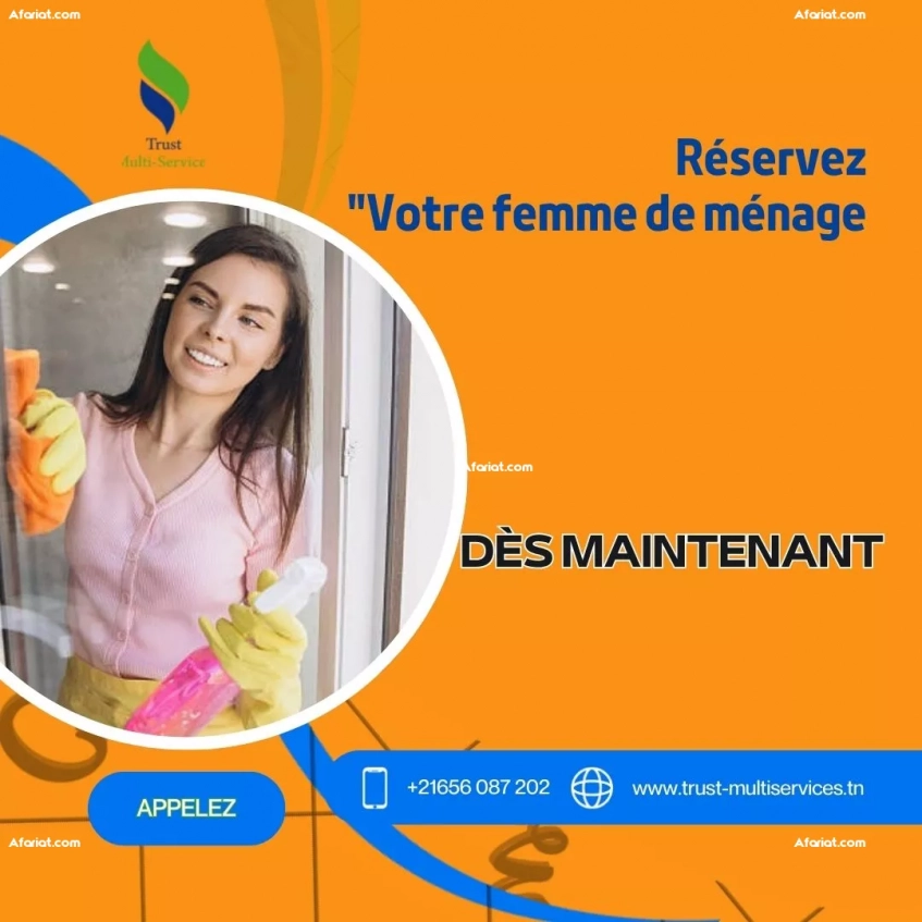 Femme de ménage pro pour la journée – Medina Jedida"