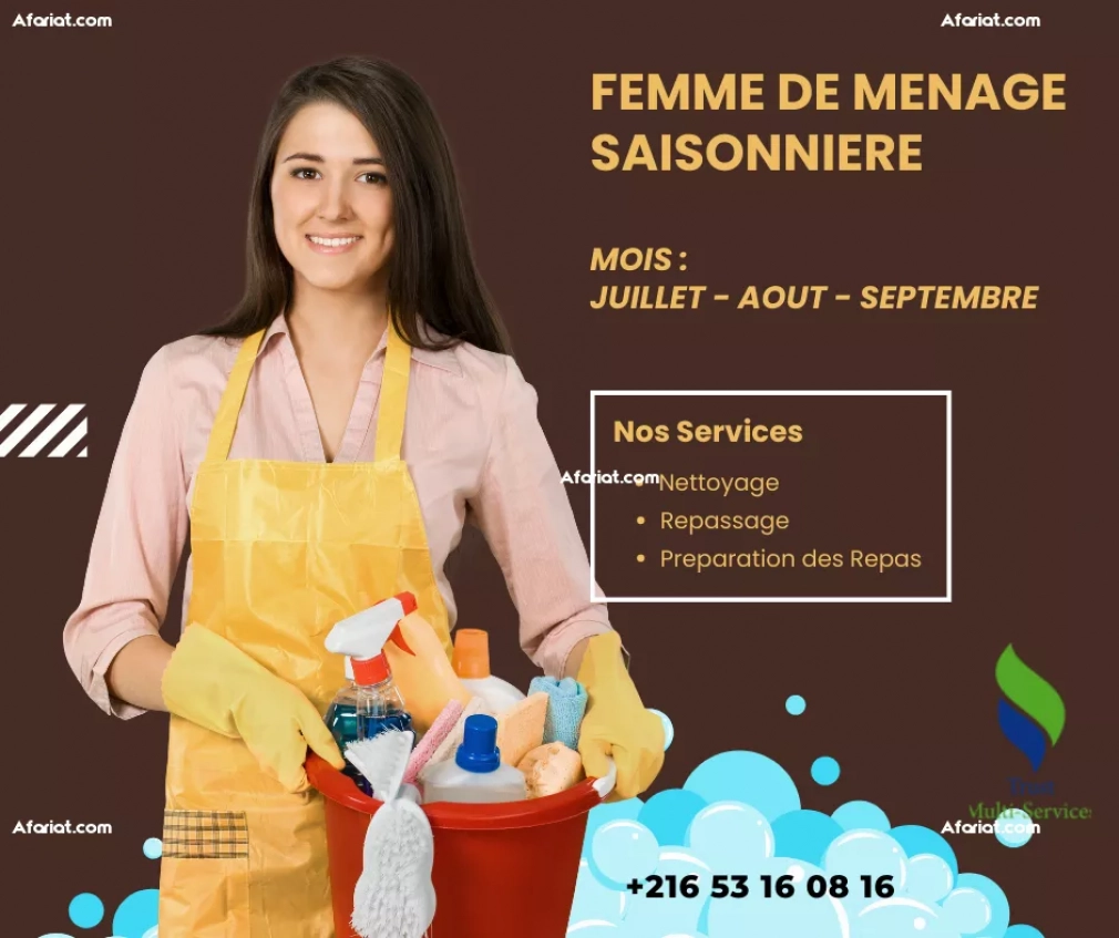FEMME DE MENAGE PENDANT L"ETE A ARIANA