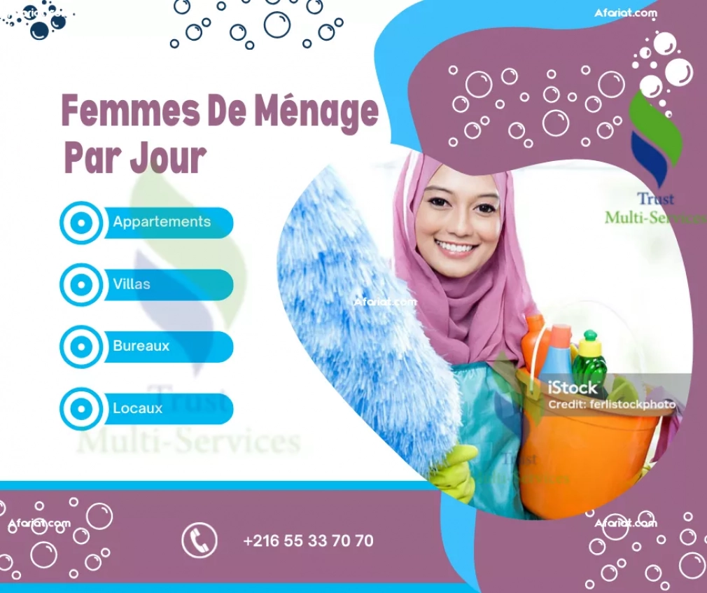 FEMME DE MENAGE PAR JOUR A CHOTRANA