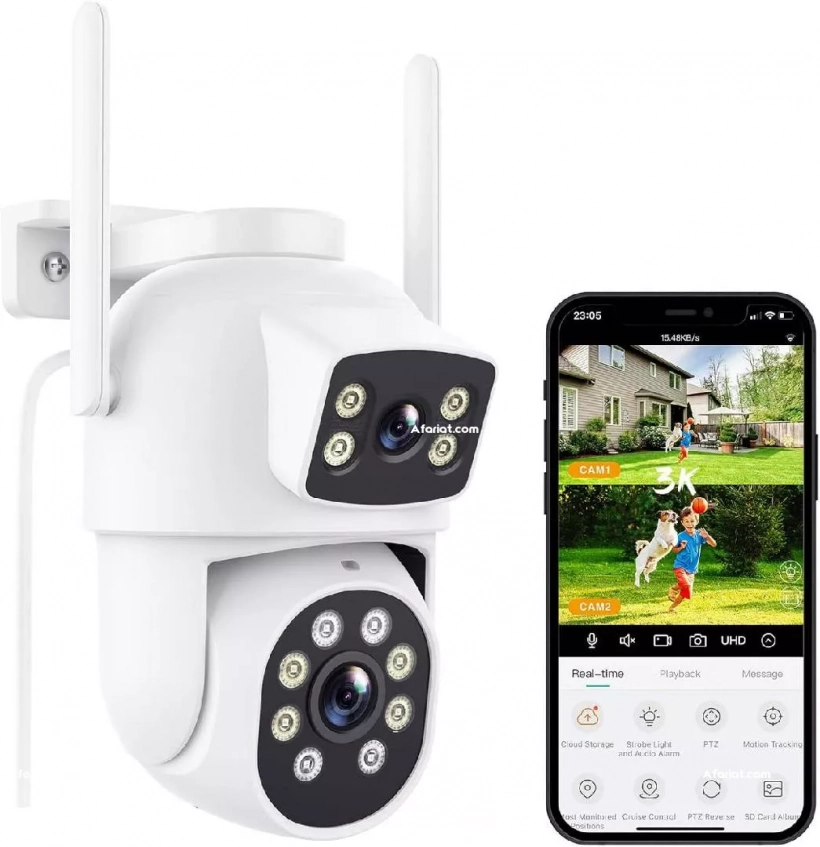 Camera Surveillance WiFi Exterieure, PTZ 360°