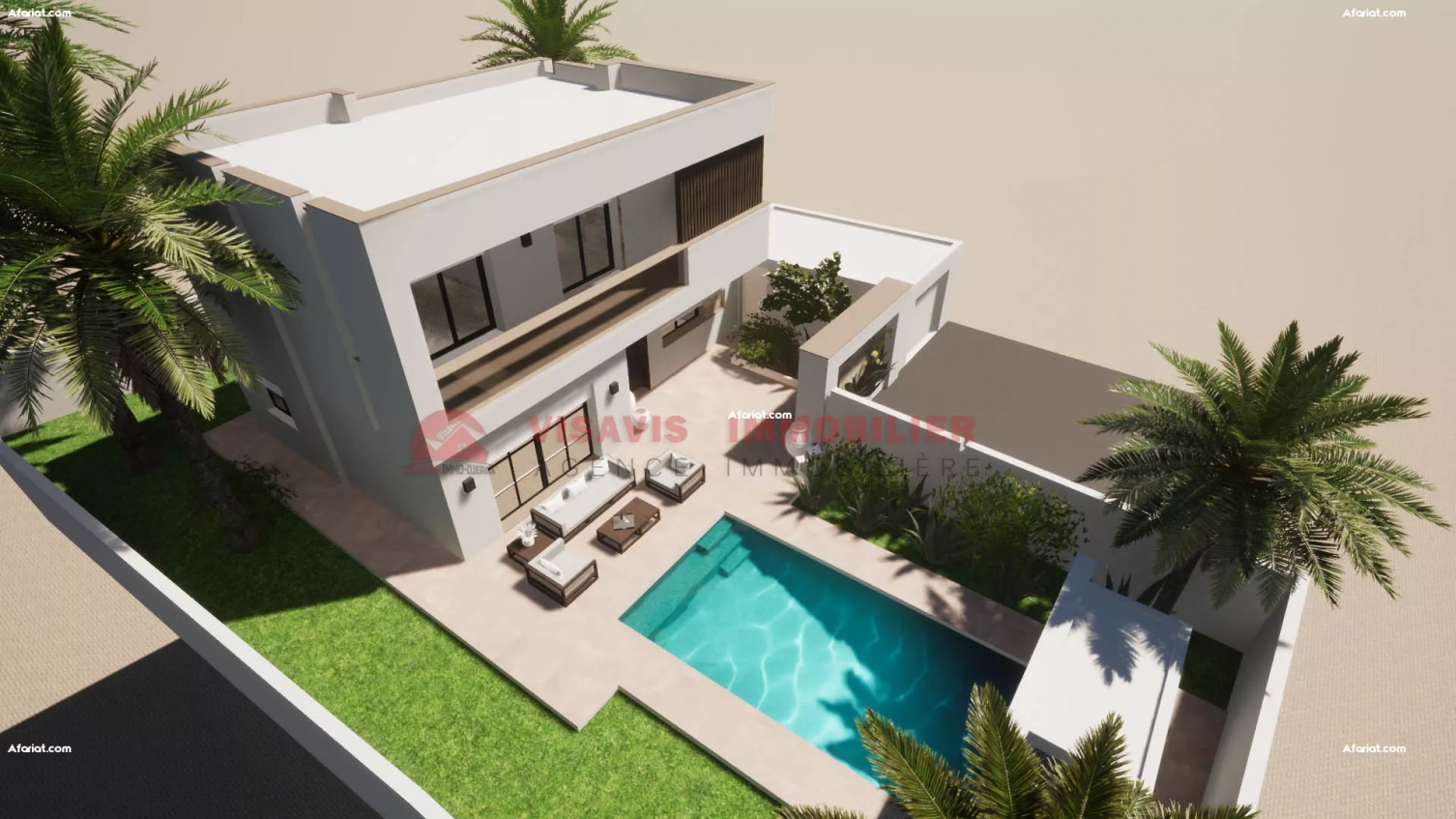 Construction villa avec piscine-zone urbaine à Djerba en Tunisie