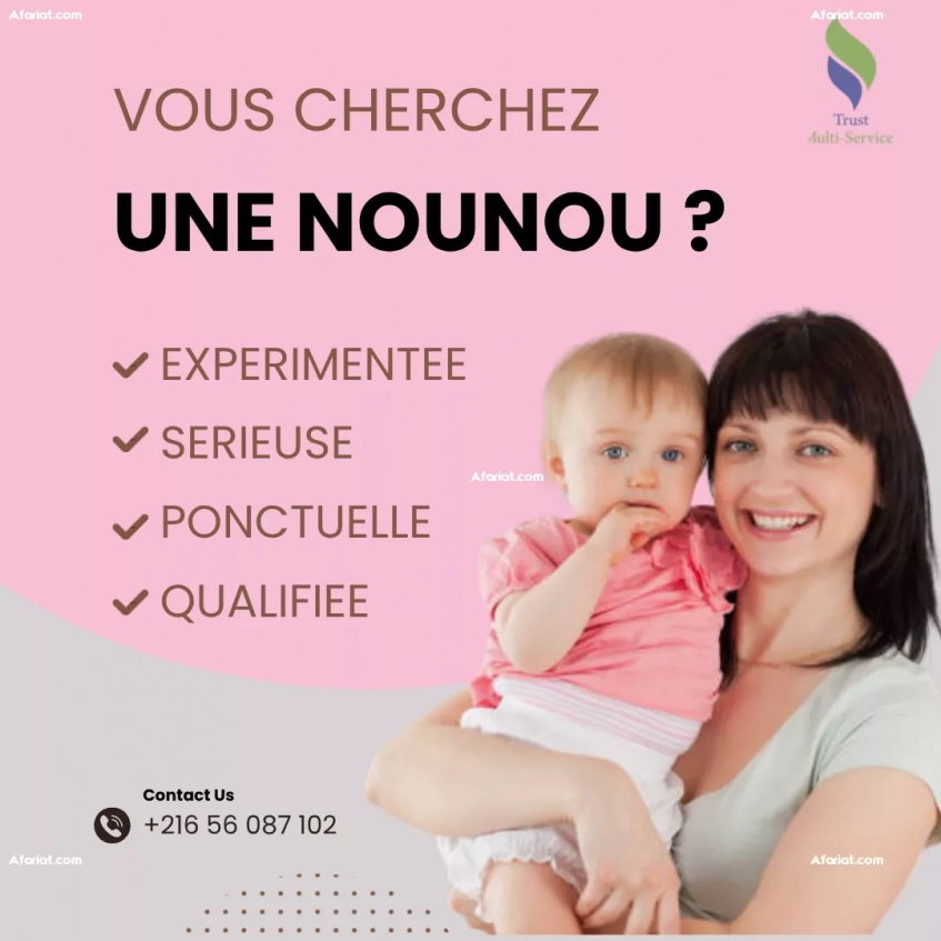 Vous cherchez une nounou de confiance à domicile A CITE GHAZELA?