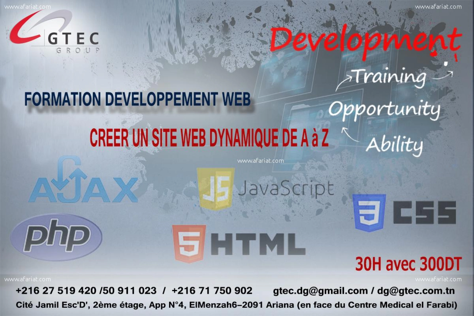 Formation développement Web