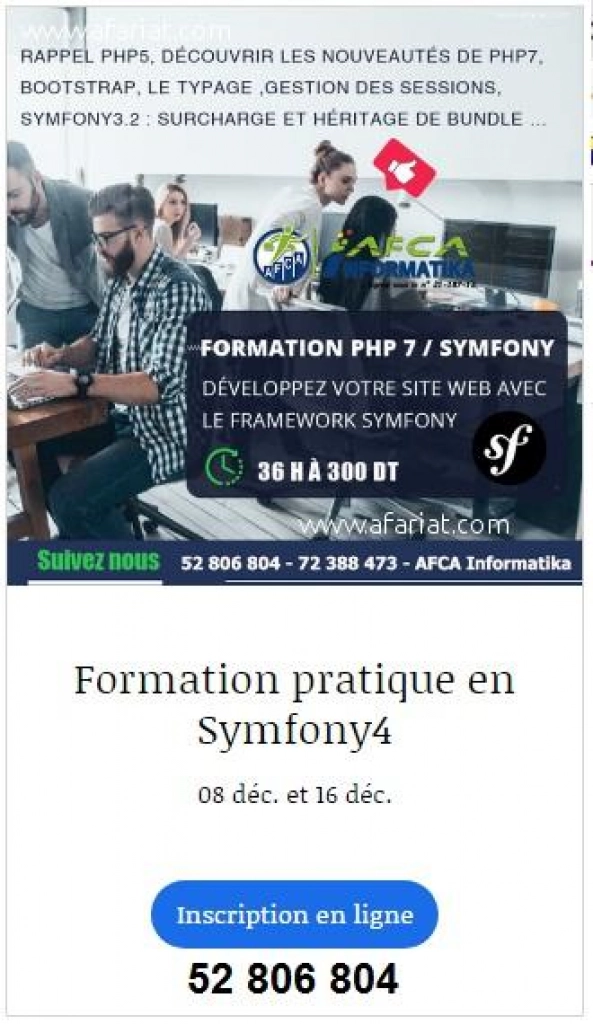 Formation pratique en Symfony4