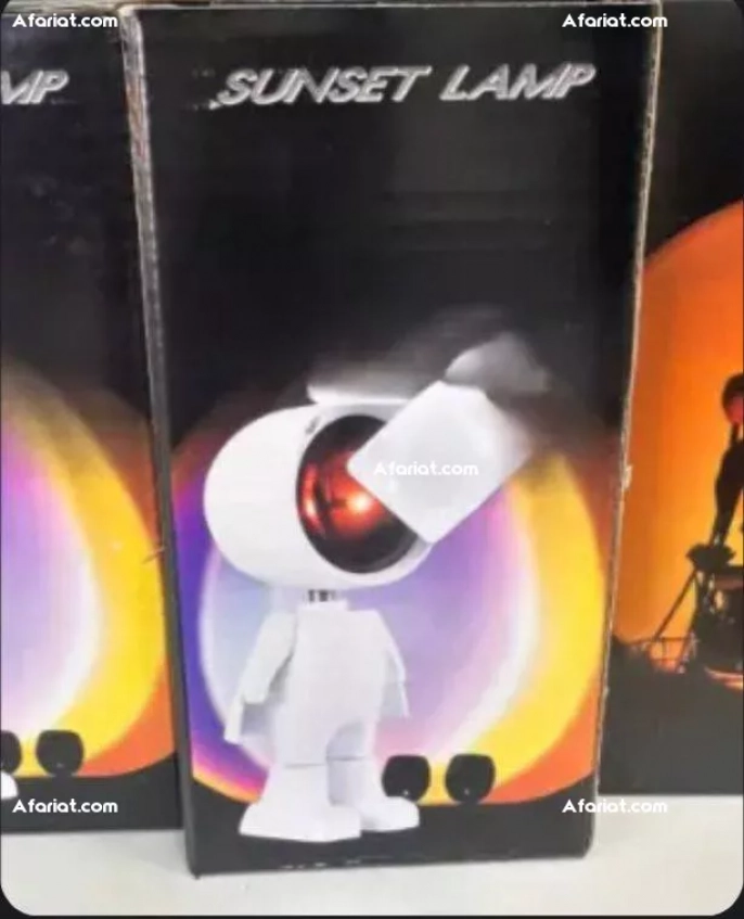 lampe forme robot de projection de coucher de soleil