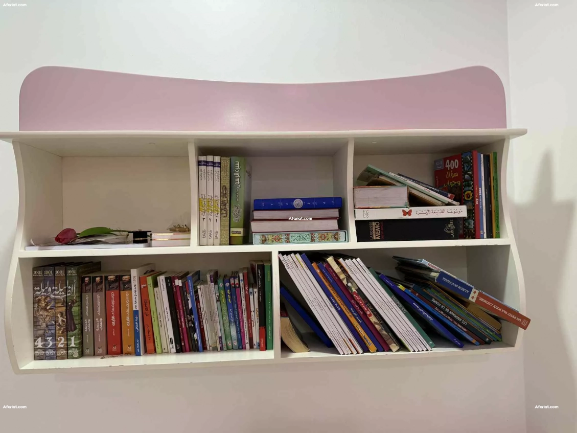Chambre fille complète – très bon état – rose & crème