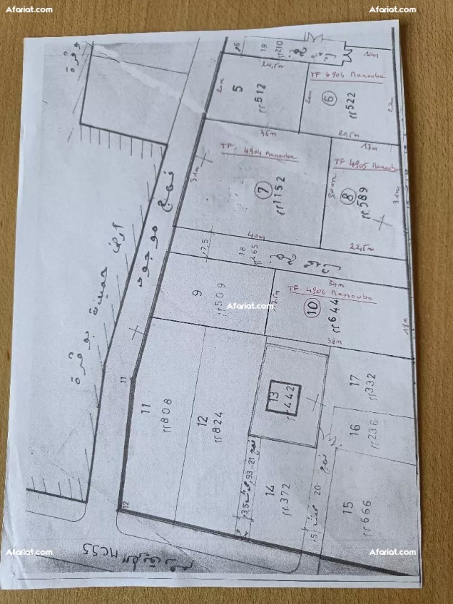 lots 6, 7, 8 et 10  à vendre.Chacun a un titre foncier individuel