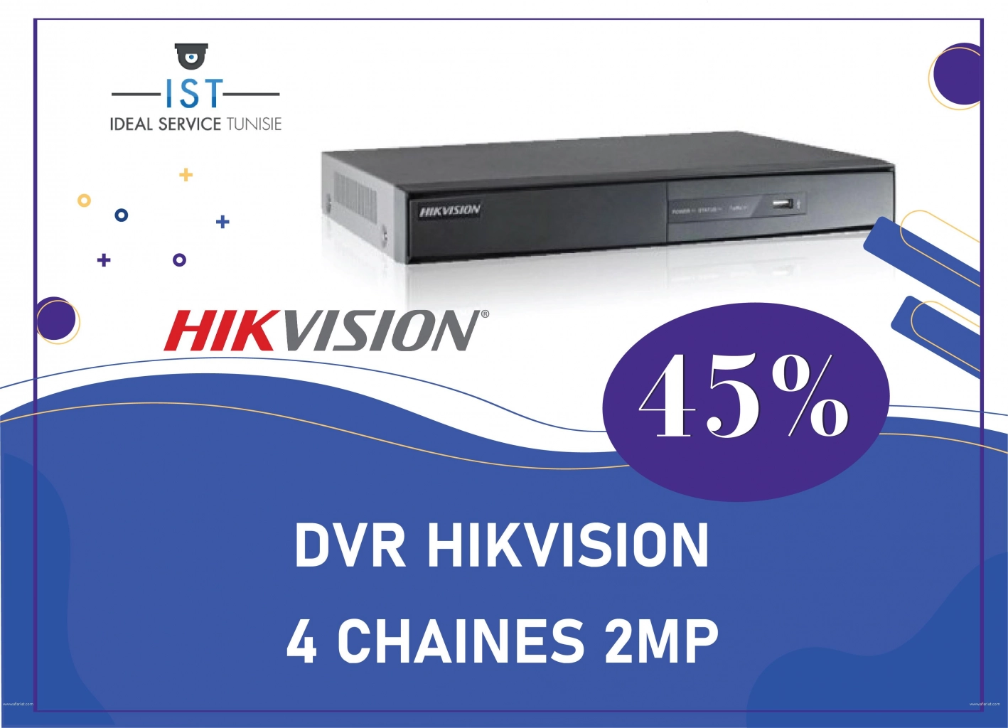 IST: DVR HIKVISION 4 CHAINES 2MP