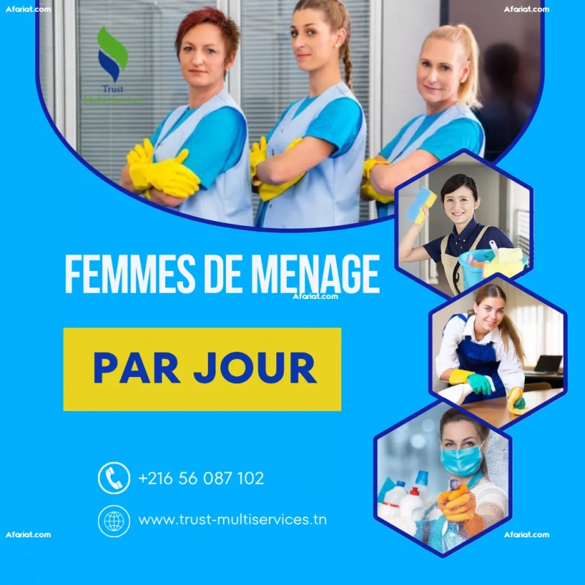 Femme de Ménage Disponible pour Grand Nettoyage –A LA SOUKRA