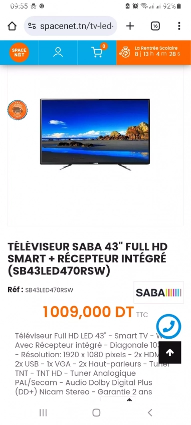 Téléviseur Téléviseur SMART SABA NEUF EMBALLÉ